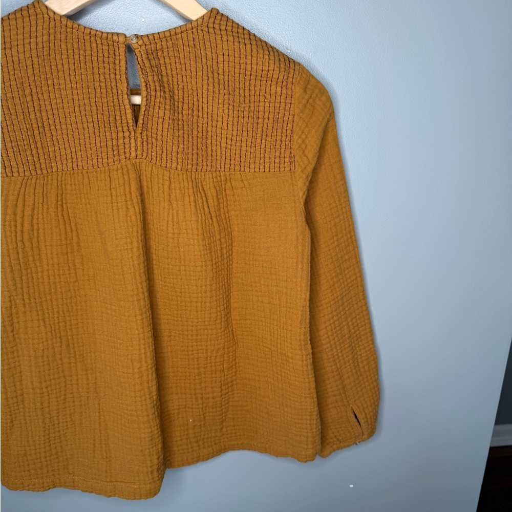 Madewell Smocked Swing Top - Antique Gold - Picture 8 of 11